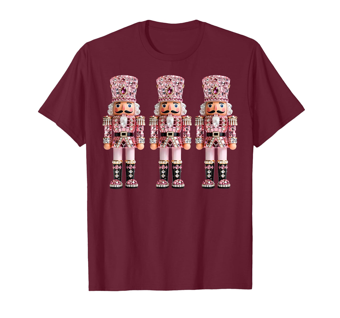 Nutcrackers Pink Bling Christmas Coquette Holiday Matching T-Shirt