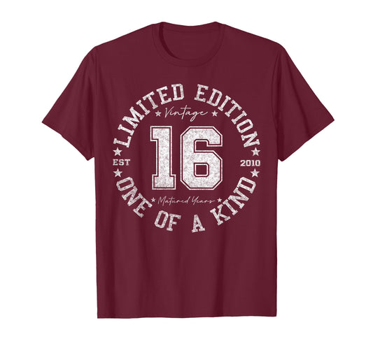 16 Year Old Gifts Vintage 2010 Limited Edition 16th Birthday T-Shirt
