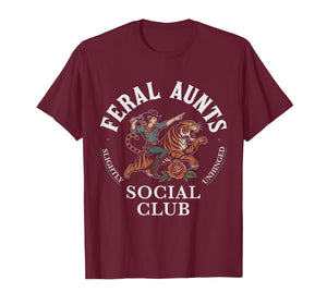 Feral Aunts Social Club Western Retro Cowgirl Riding Tiger T-Shirt