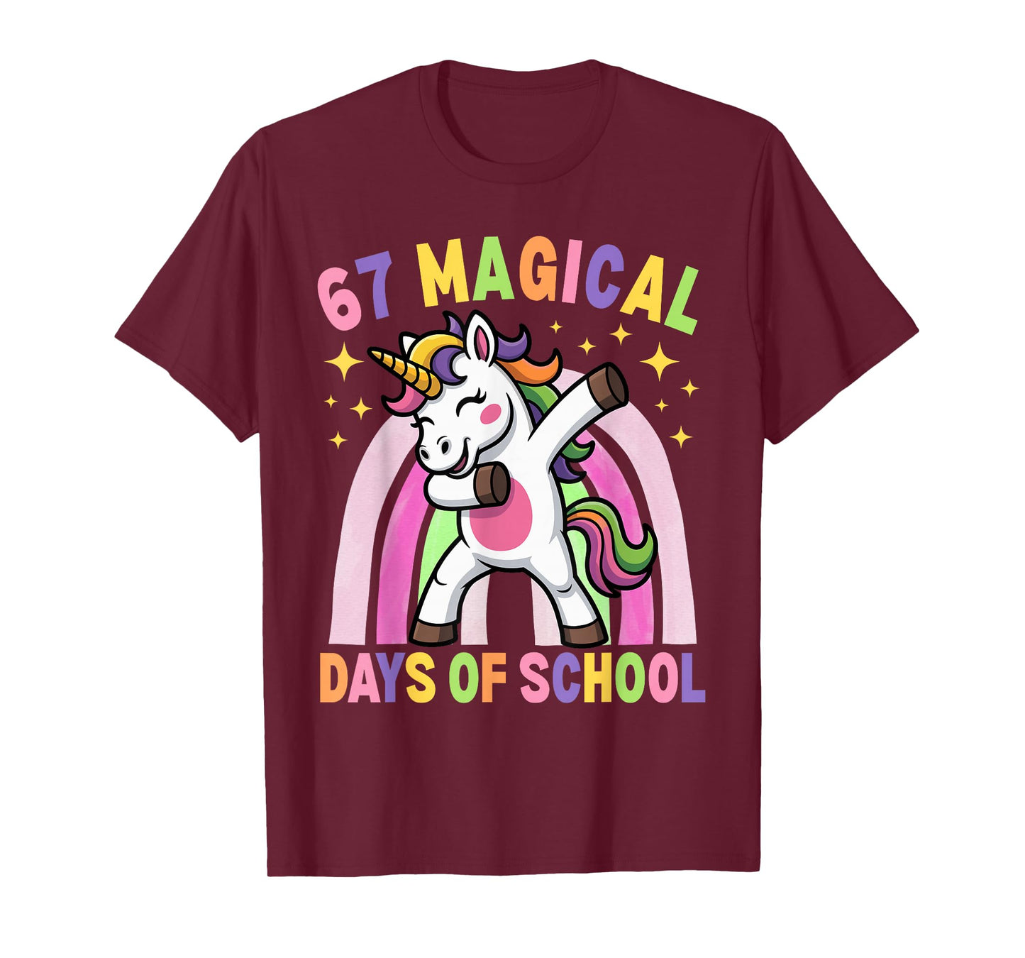 67th Day of School Unicorn 67 Magical Days Teacher Girls T-Shirt