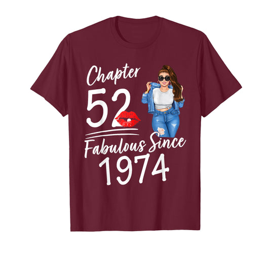 Chapter 52 Fabulous Since 1974 Birthday Girl Afro Queen T-Shirt