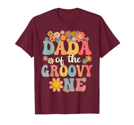 Retro Dada of Groovy One Matching Family 1st Birthday Party T-Shirt