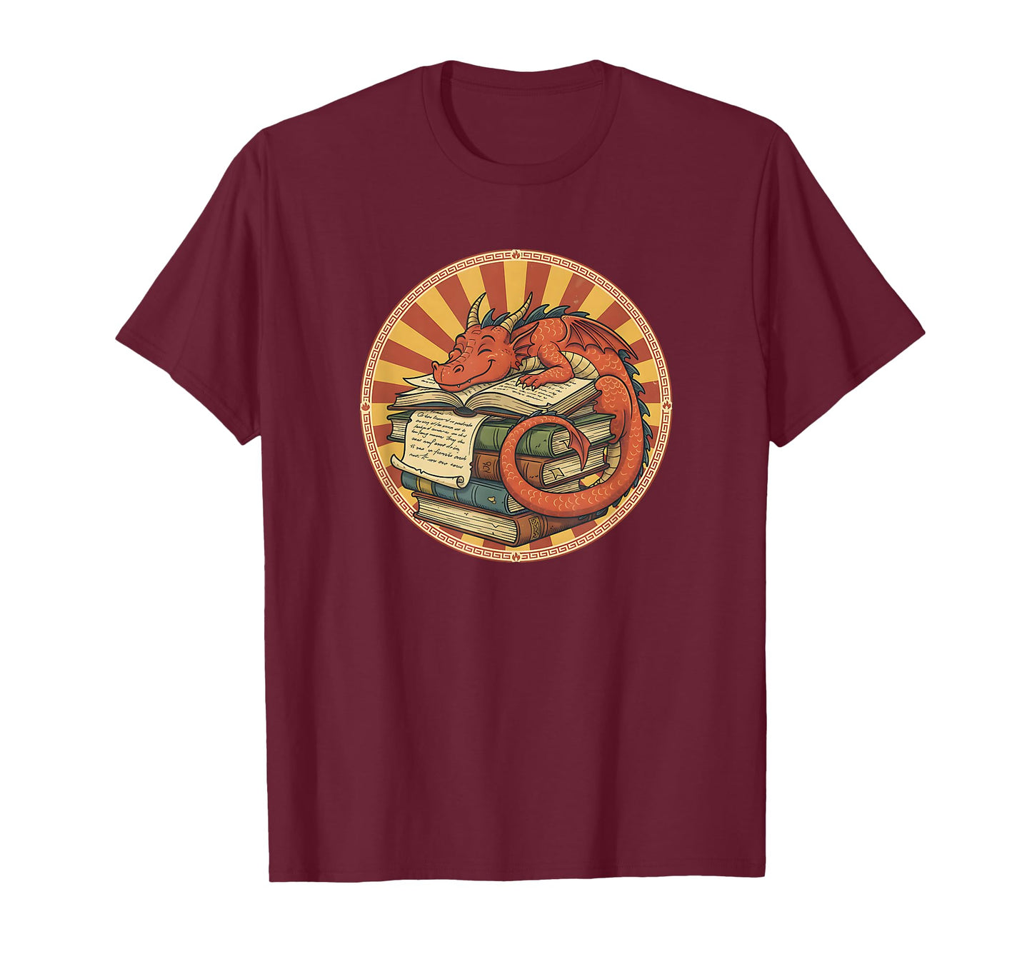 Book Lover Dragon Bookworm Reading Librarian T-Shirt