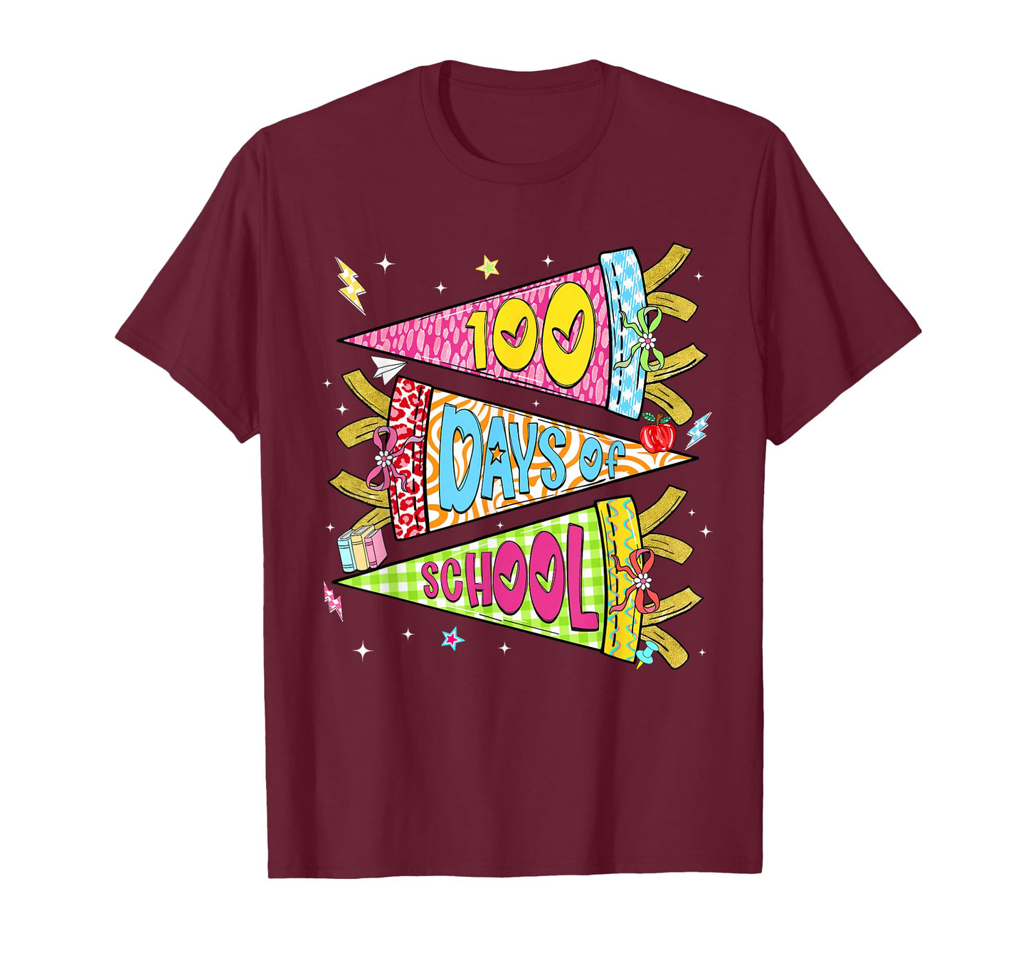 Preppy Happy 100 Days of School Retro Boy Girl Kid Teacher T-Shirt