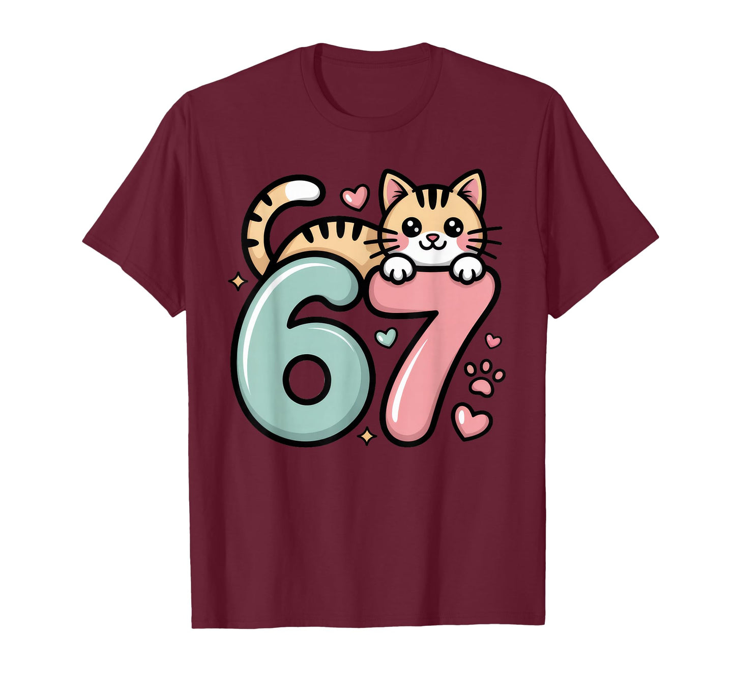 Funny Cat 67 Meme Six Seven Cute Gen Alpha T-Shirt