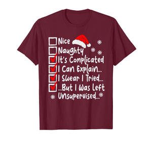 Nice Naughty Multi Checklist Funny Christmas List Family T-Shirt
