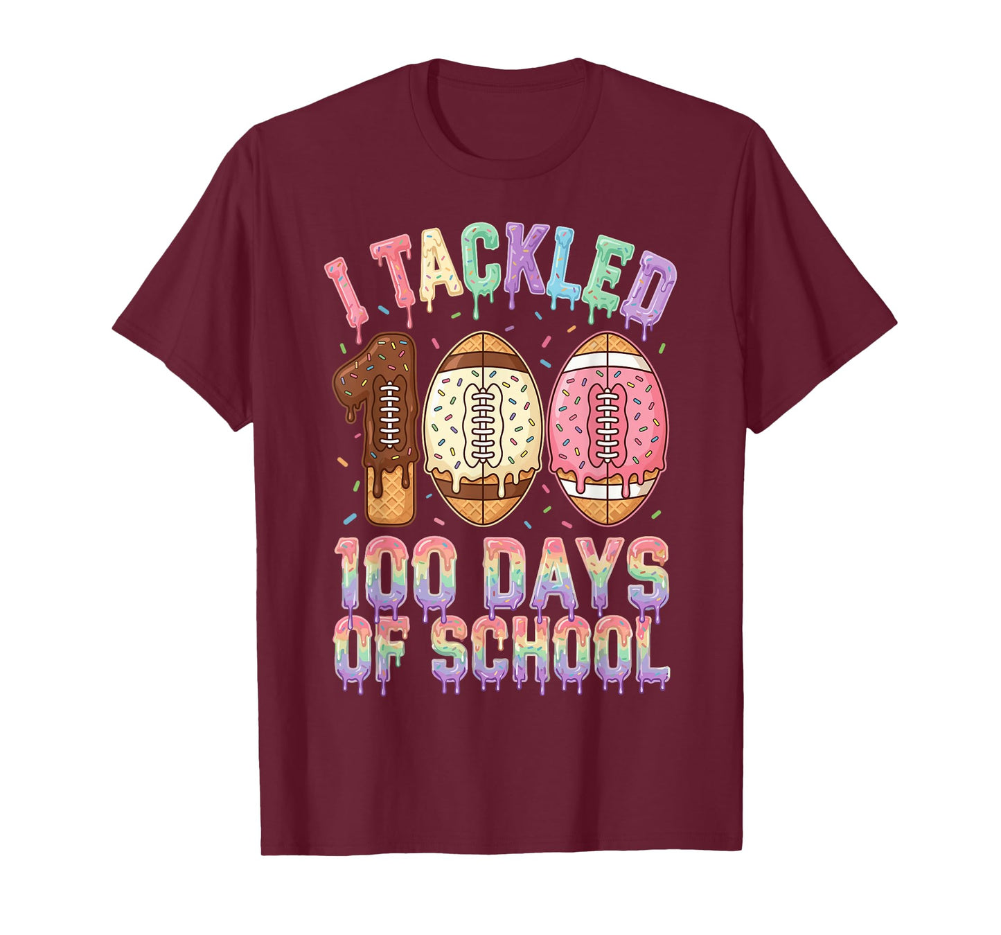 I Tackled 100 Days of School Football 100th Day for Boys T-Shirt