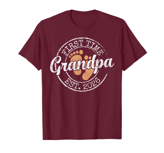 First Time Grandpa Est 2026 Soon Promoted to Grandfather T-Shirt