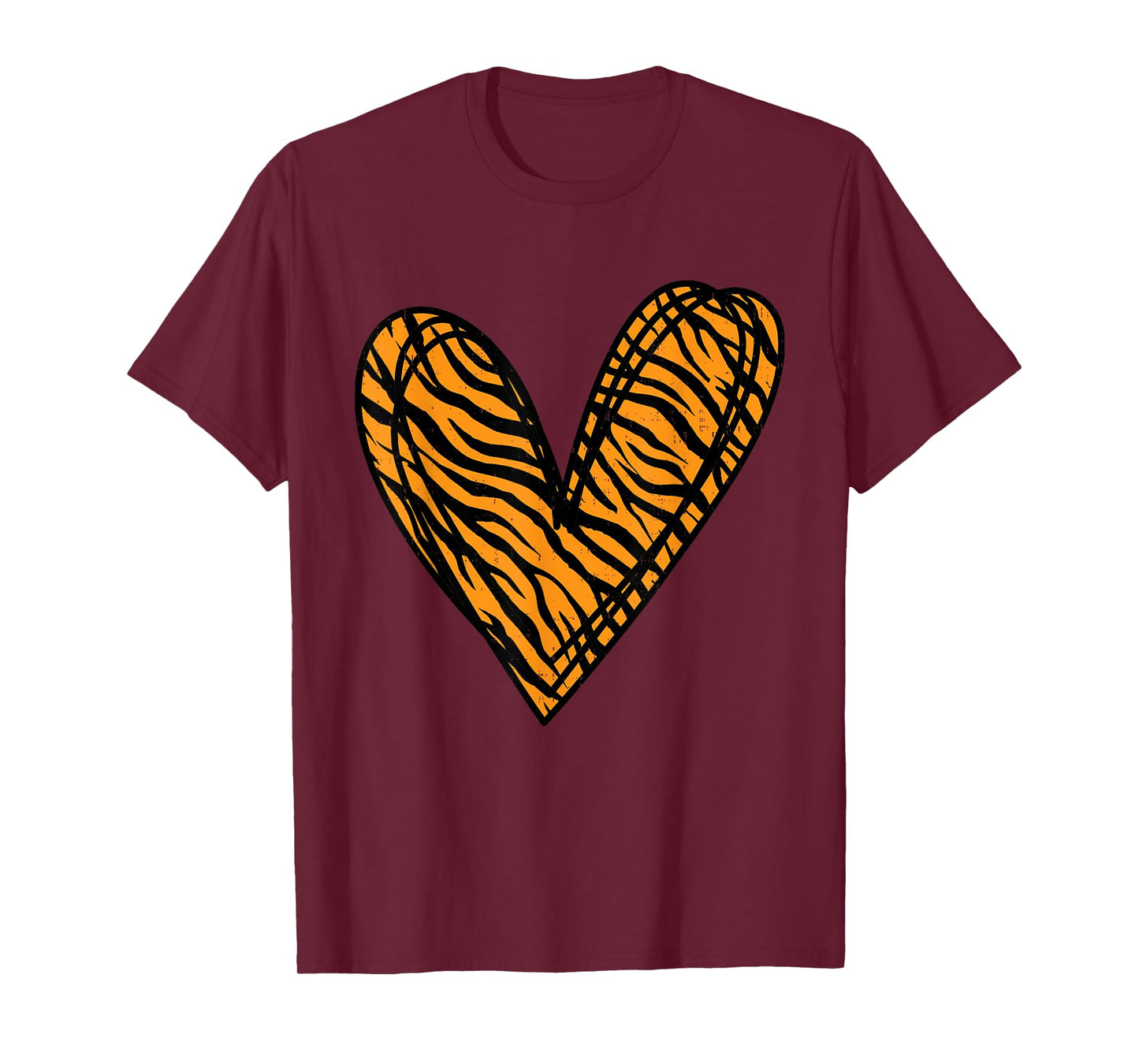 Heart Tiger Print Wild Love Animal Valentines Day Jungle T-Shirt