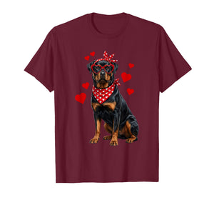 Rottweiler Valentines Day Dog Lover Heart T-Shirt