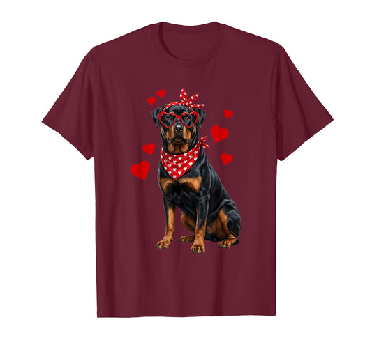 Rottweiler Valentines Day Dog Lover Heart T-Shirt