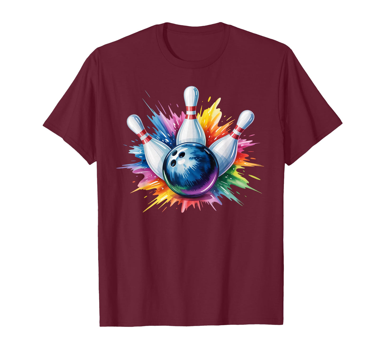 Bowling Watercolor Game Sports Funny Bowling T-Shirt