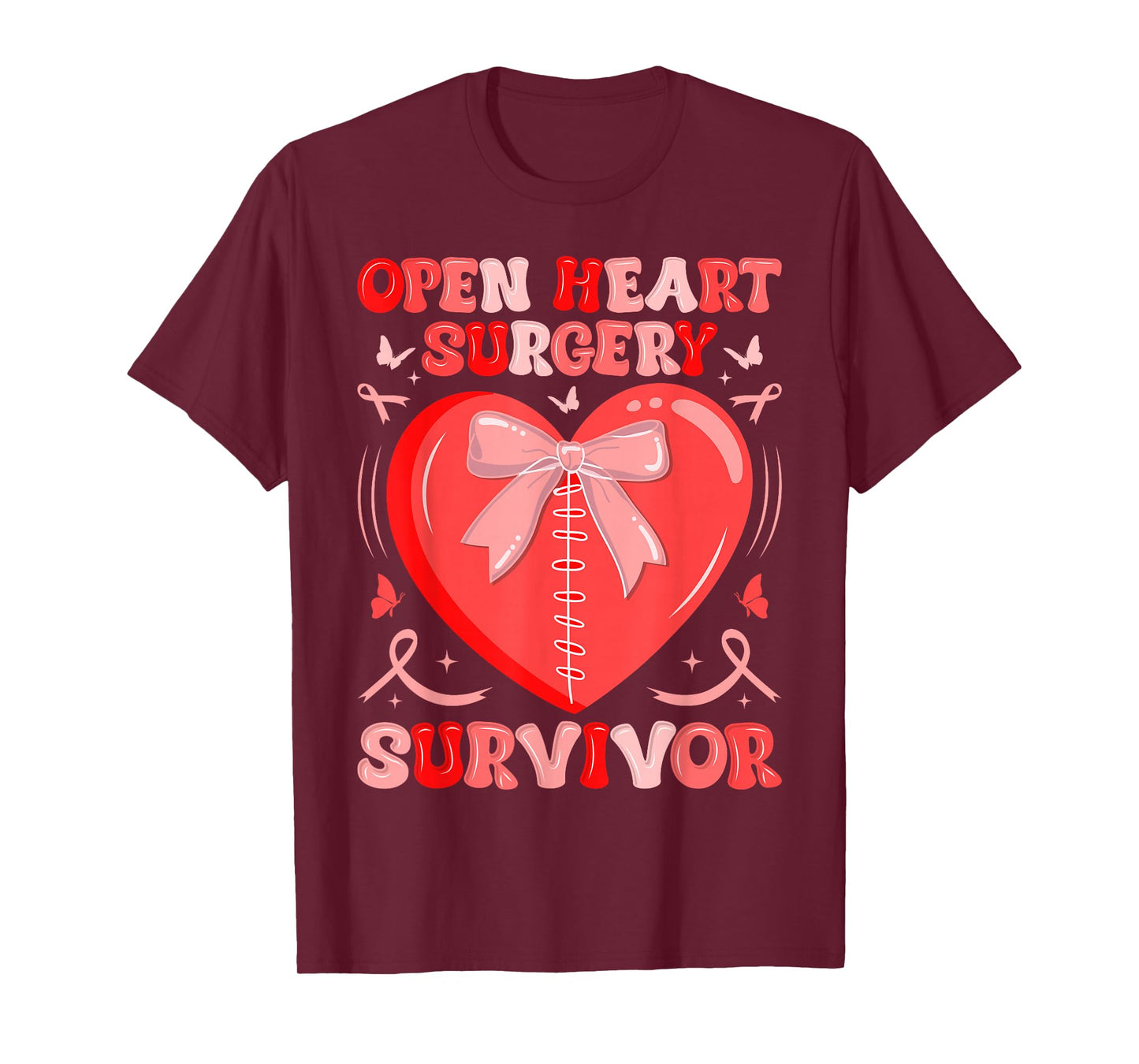Open Heart Surgery Survivor Warrior Heart Disease Awareness T-Shirt