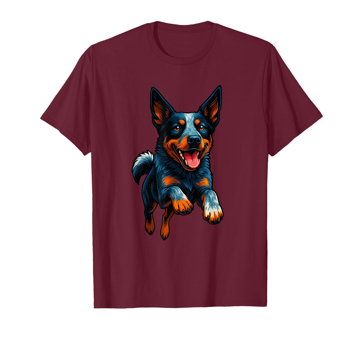 Funny Blue Heeler Dog Jumping Design Blue Heeler Lovers T-Shirt