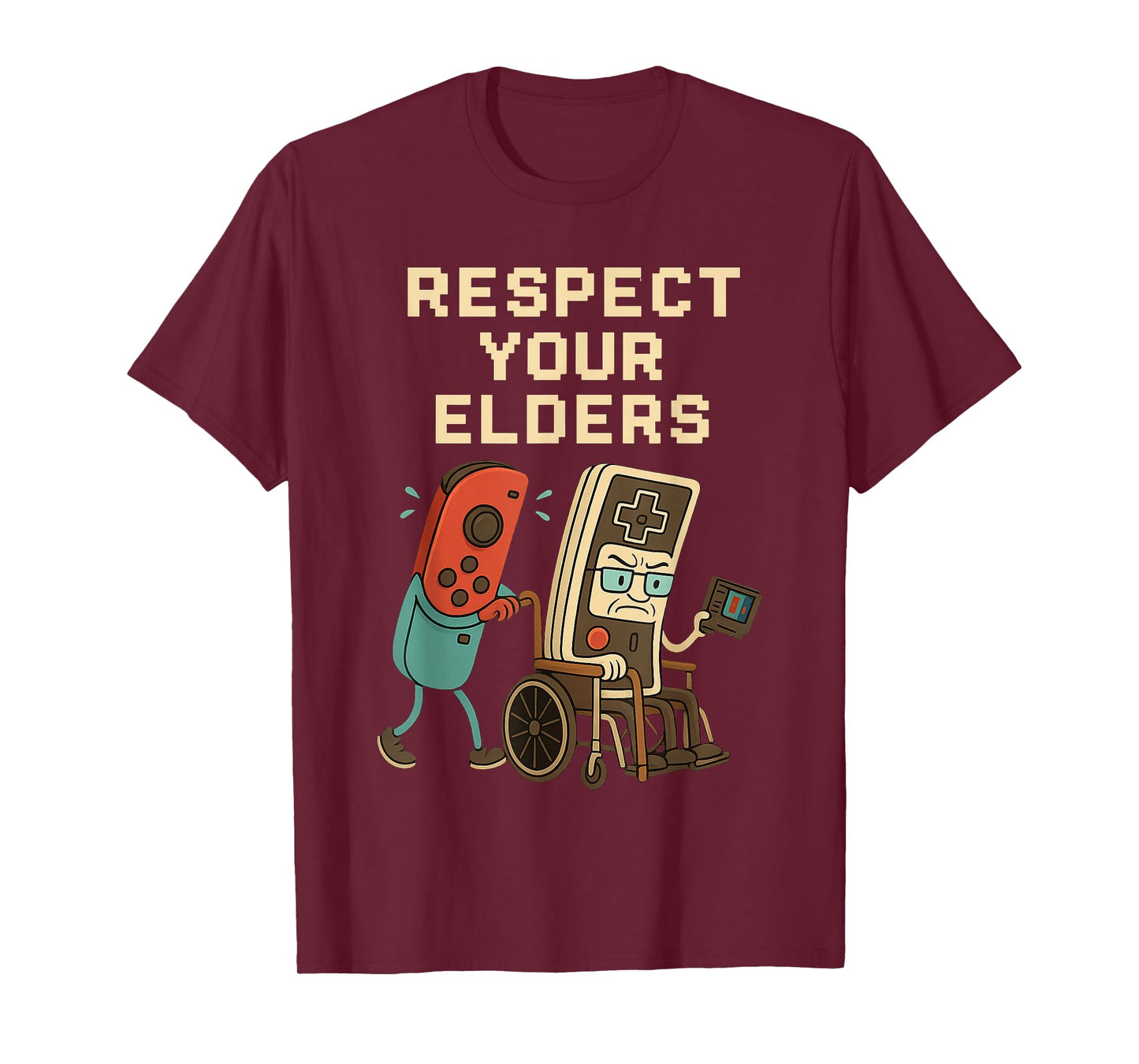 Respect Your Elders Retro Gaming Funny Gamer Controller 80s T-Shirt