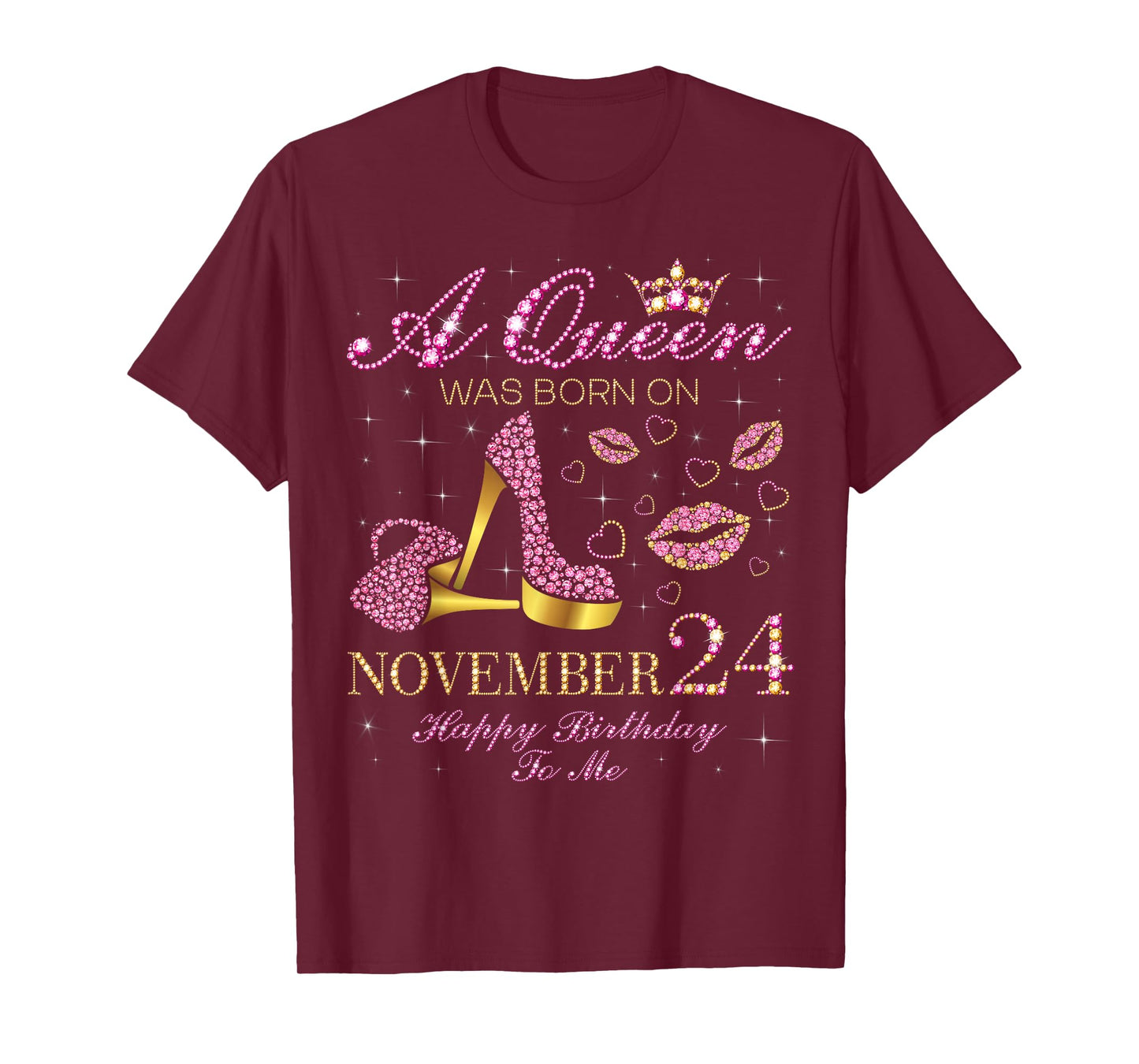 A Queen was Born on November 24 Happy Birthday to Me T-Shirt