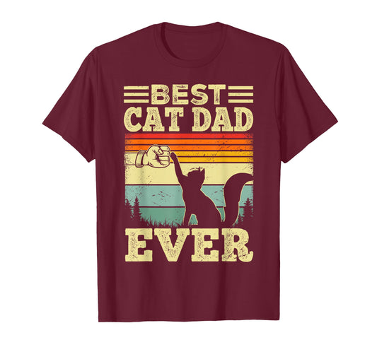 Cat Shirt for Men Best Cat Dad Ever Funny Cat Lover T-Shirt
