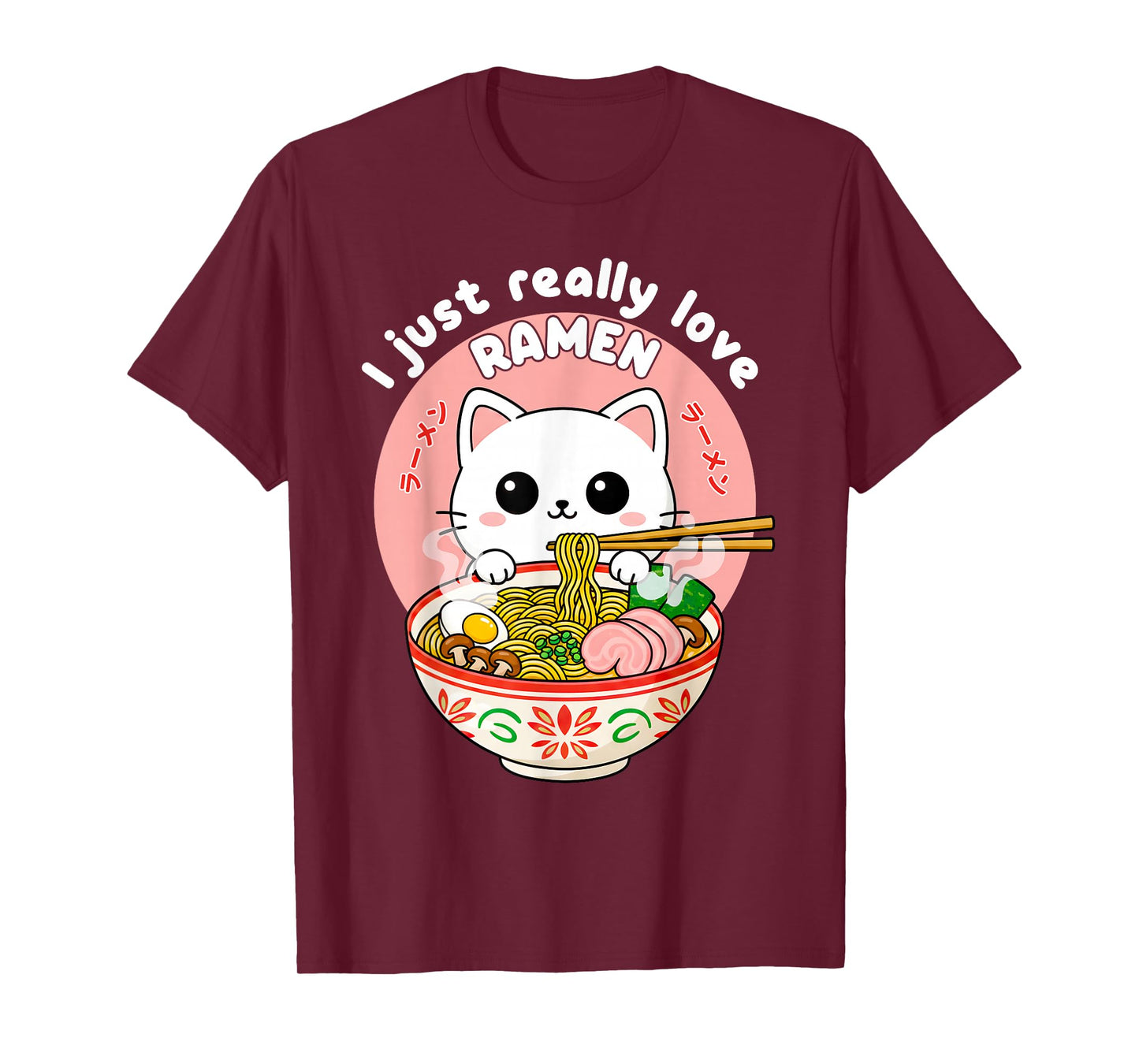 I Just Really Love Ramen Funny Cat Japanese Noodles Anime T-Shirt