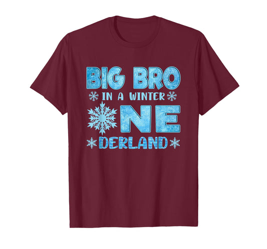 Big Bro in A Winter Onederland Bday Girl Sweet Snowflake T-Shirt