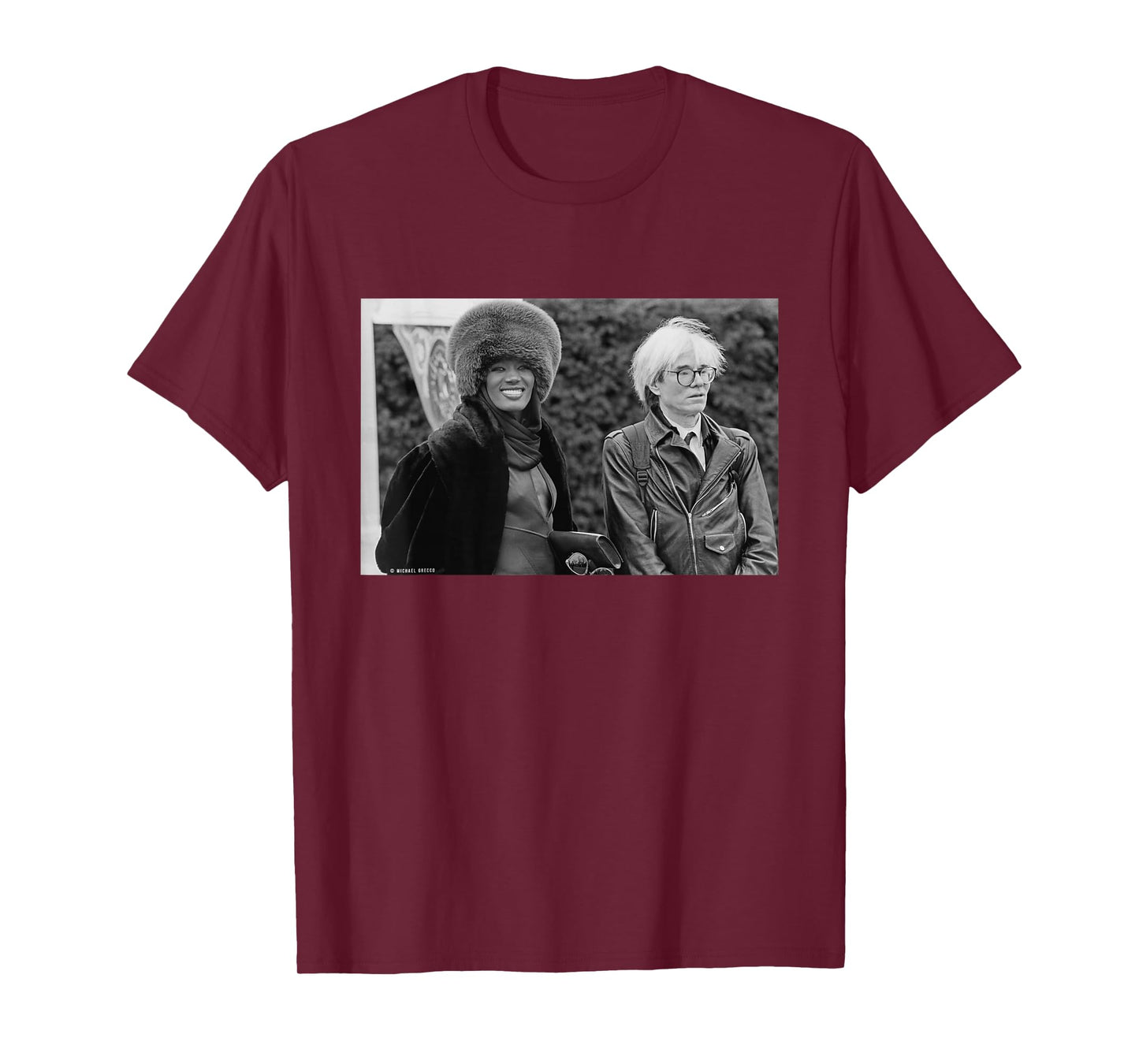 Grace Jones Singer with Artist Andy Warhol by Michael Grecco T-Shirt