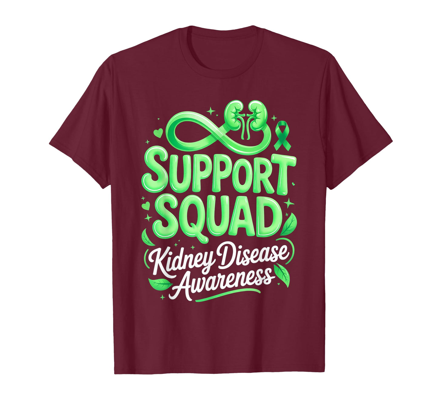 Green Ribbon Support Squad Kidney Disease Awareness T-Shirt