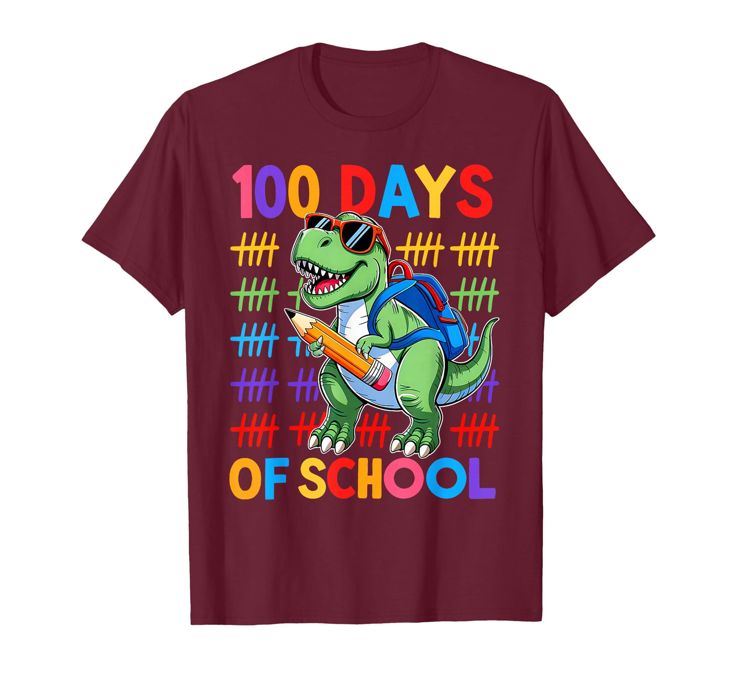 100 Days of School Dinosaur Boys 100 Days Smarter 100th Day T-Shirt