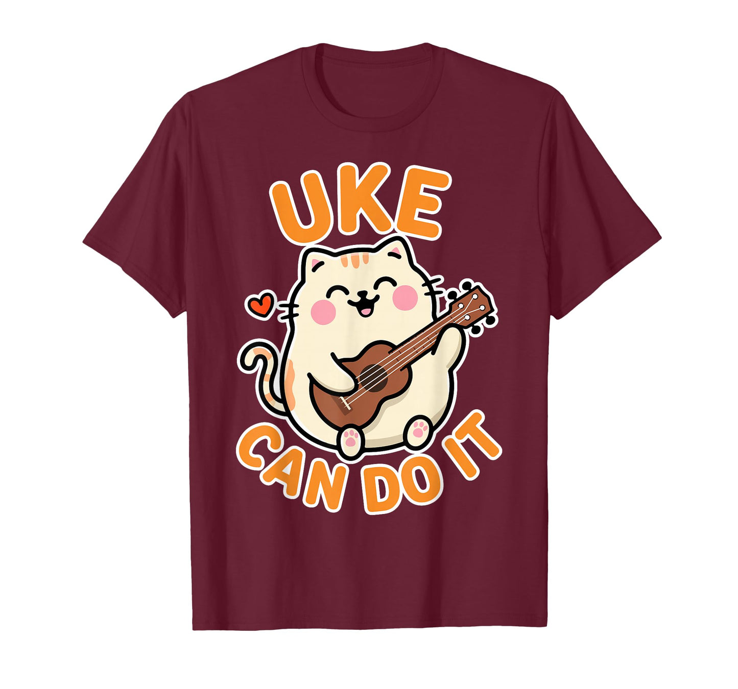Uke Can Do It - Cat and Uke Lover Ukulele Player Gifts T-Shirt
