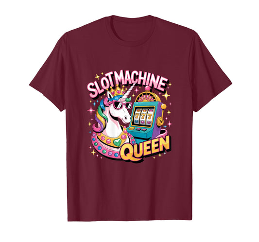Slot Machine Queen Poker Player Funny Casino Gambling T-Shirt