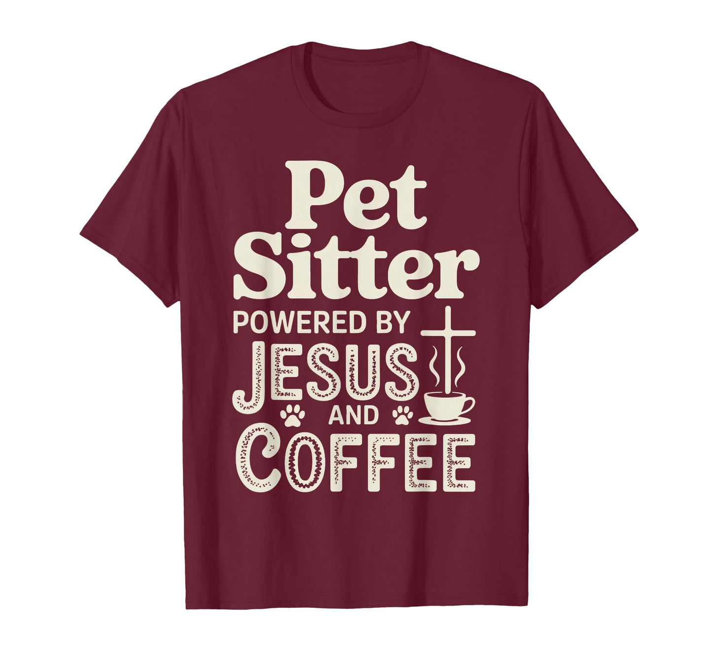 Jesus and Coffee Dog Walking Dog Trainer Pet Sitting T-Shirt