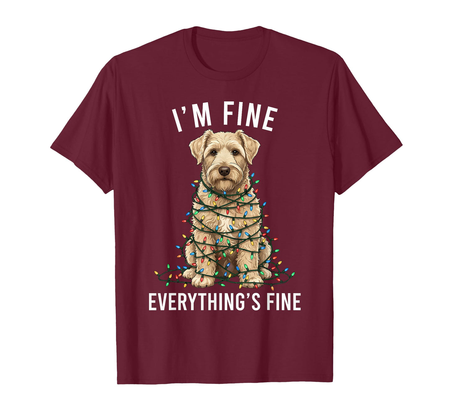 Wheaten Terrier Christmas I'm Fine Everything is Fine T-Shirt