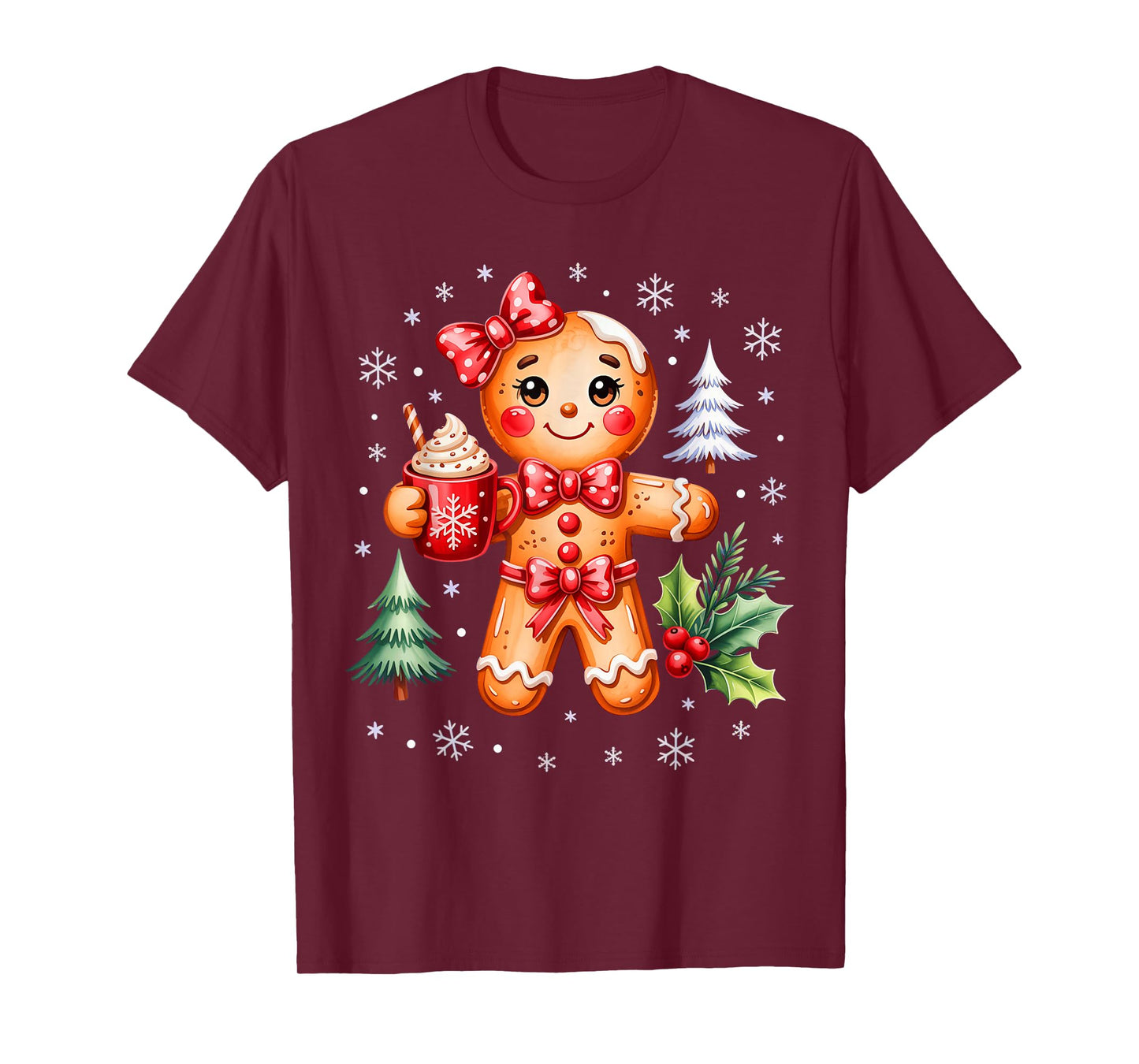 Cute Gingerbread Christmas Snow T-Shirt