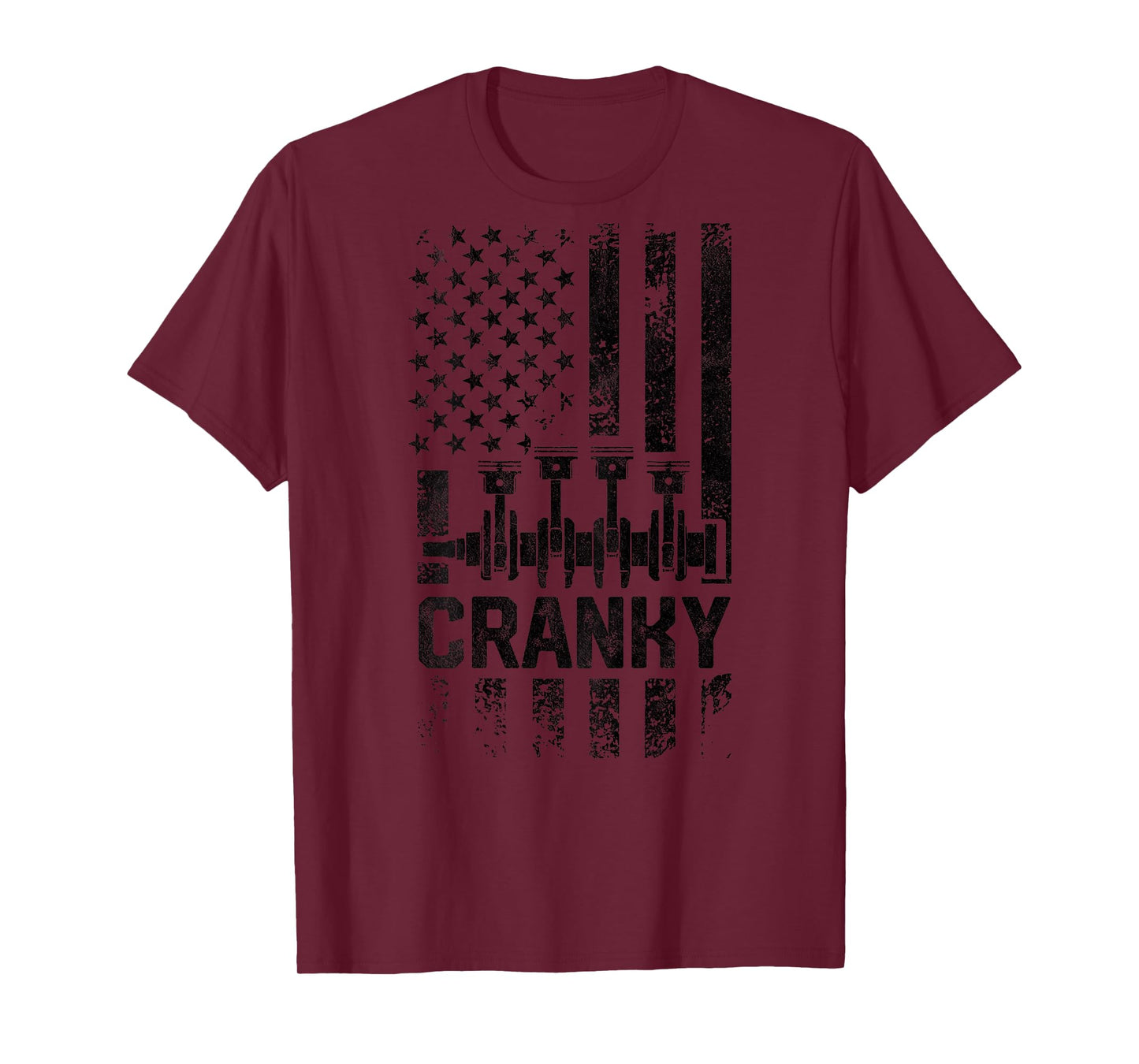 Mens Cranky Car Engine Crankshaft Funny Mechanics for Fathers Day T-Shirt