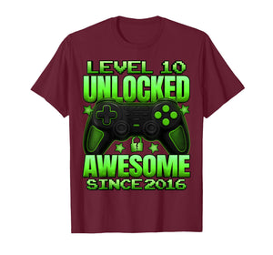 Level 10 Unlocked 10 Year Old Gifts Boys 10th Birthday Boy T-Shirt