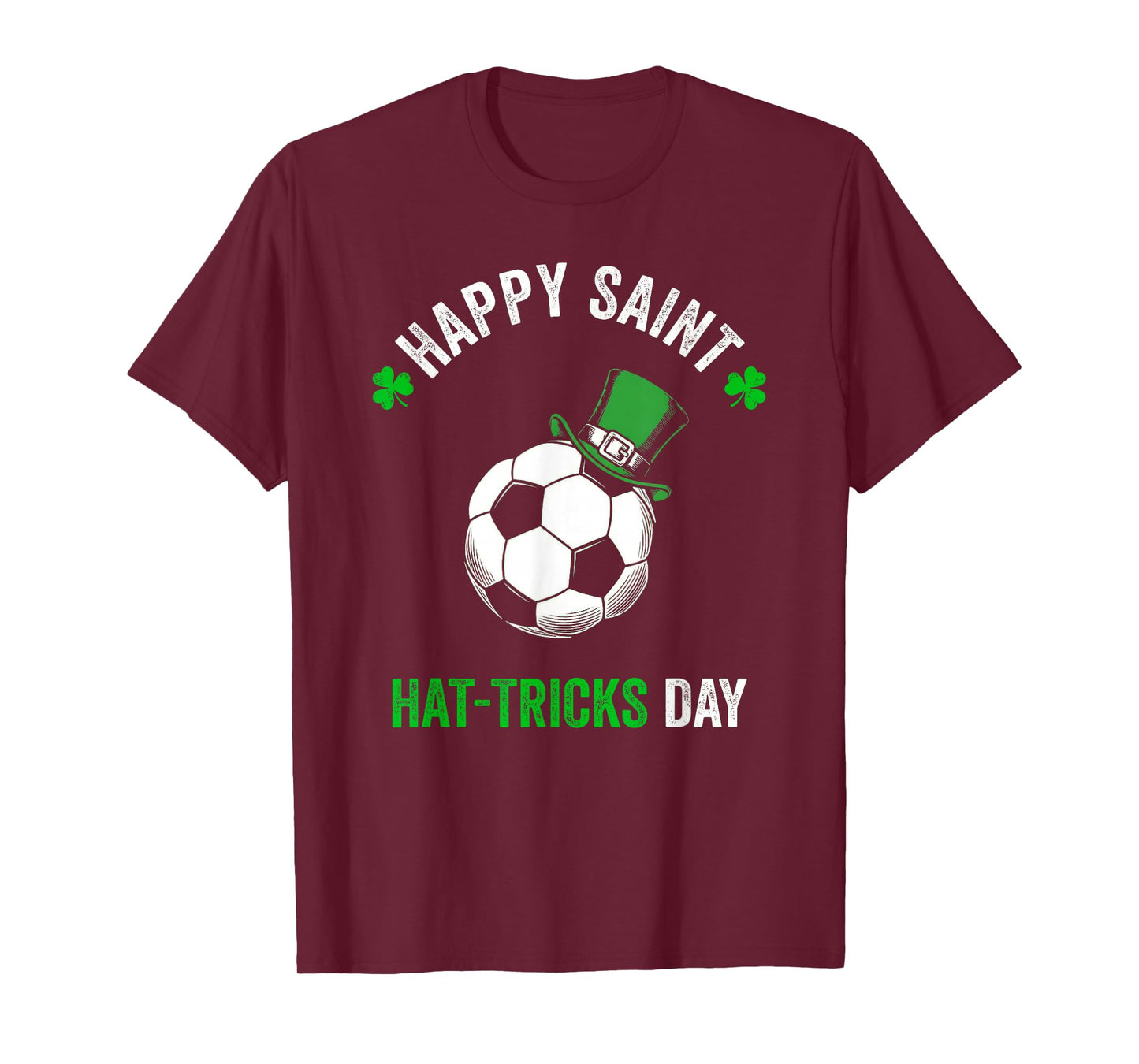 Soccer St Patricks Day Boys Men Shamrock Soccer T-Shirt