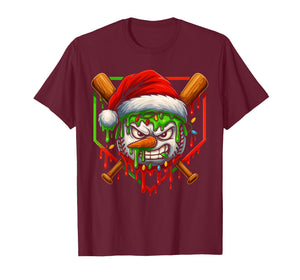 Baseball Lifestyle Apparel Youth, Christmas Baseball Drip T-Shirt