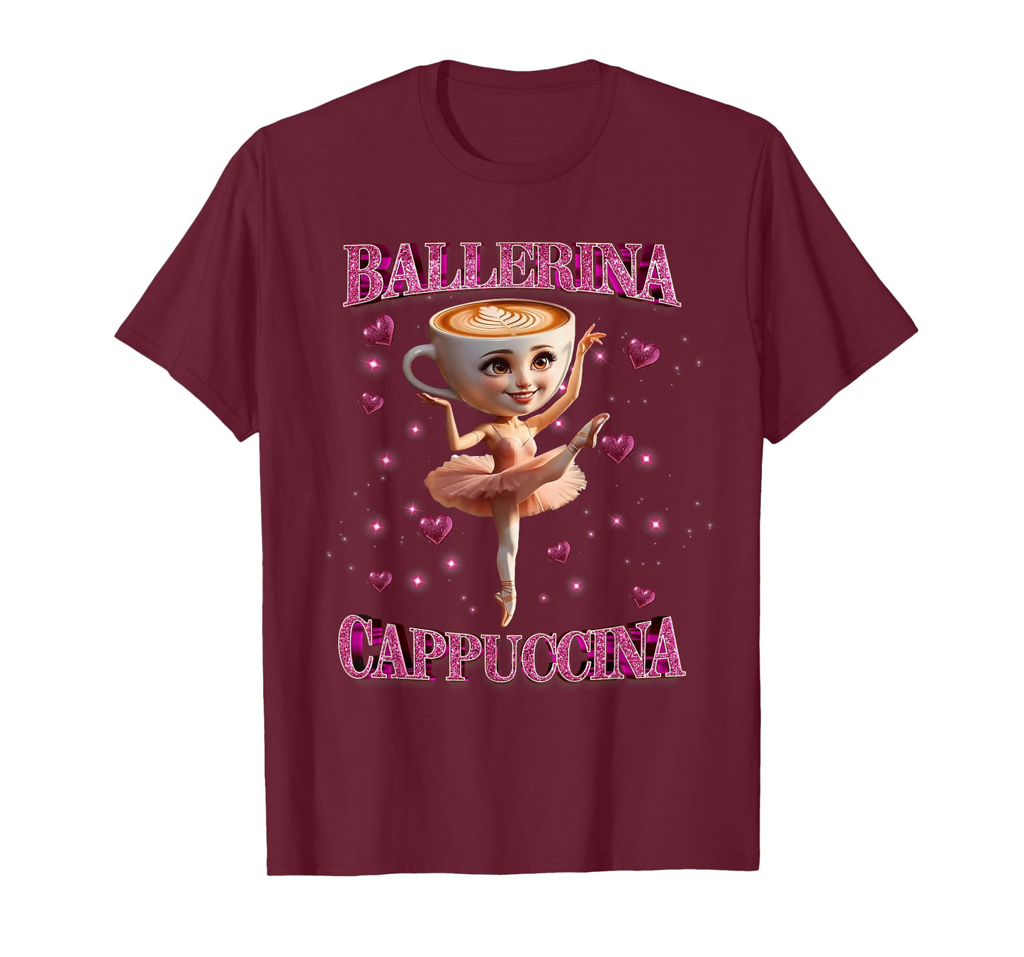 Girls Kids Italian Brainrot Meme Ballerina Cappuccina T-Shirt