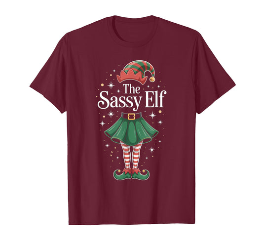The Sassy Elf Funny Christmas Holiday 2026 Women Girl Kids T-Shirt