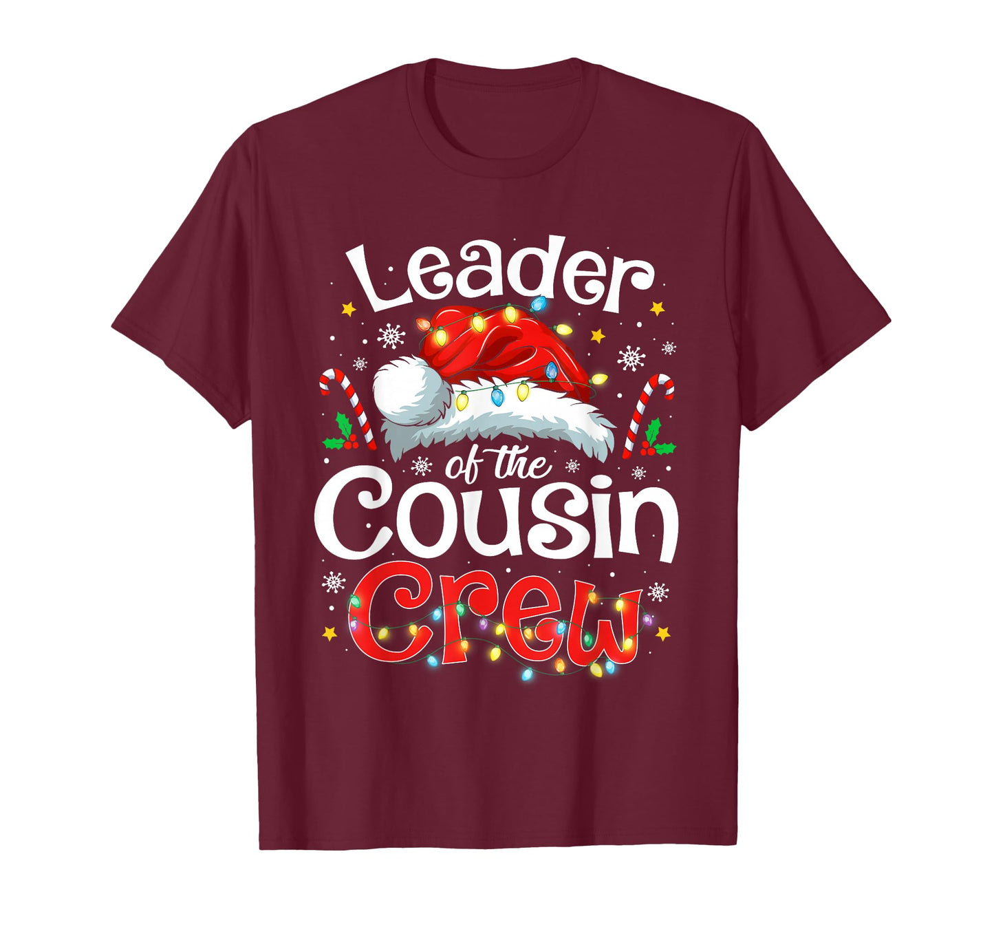 Leader of The Cousin Crew Christmas Family Matching Xmas T-Shirt