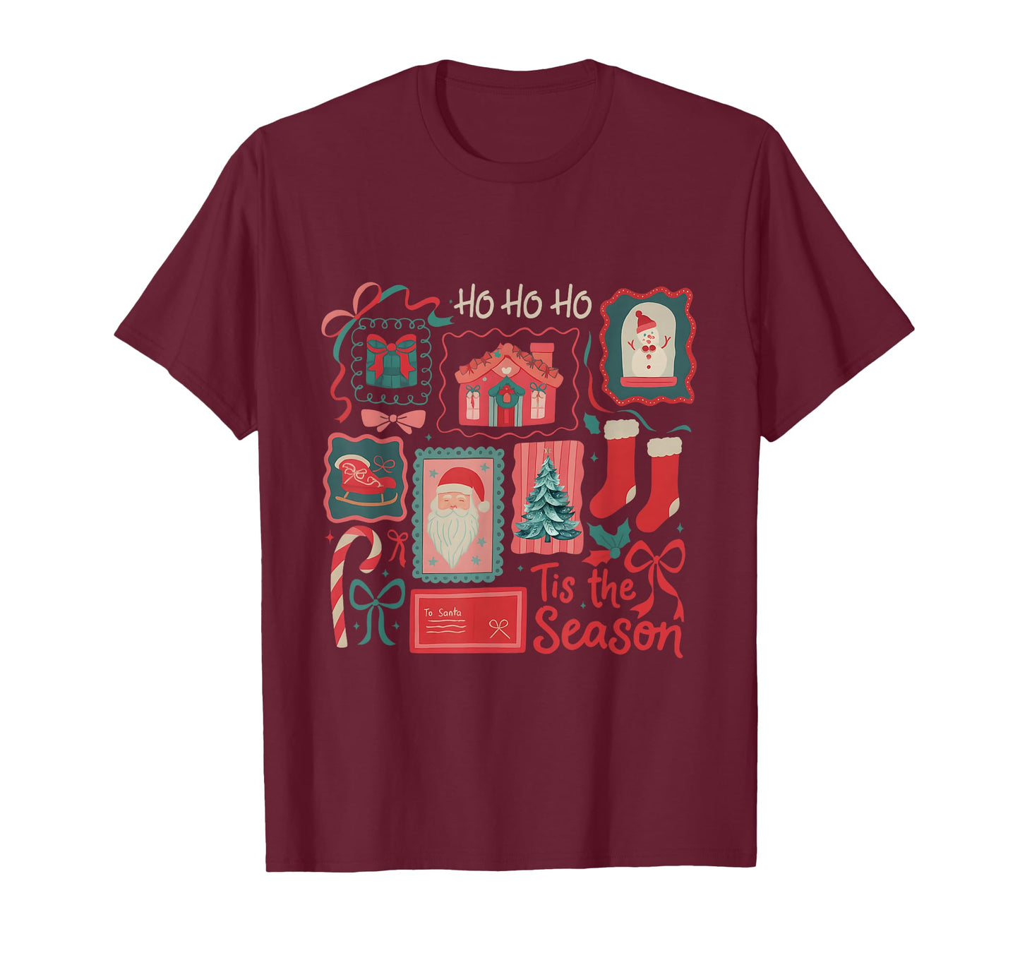 Tis The Season Boho Christmas Xmas Trees Women T-Shirt