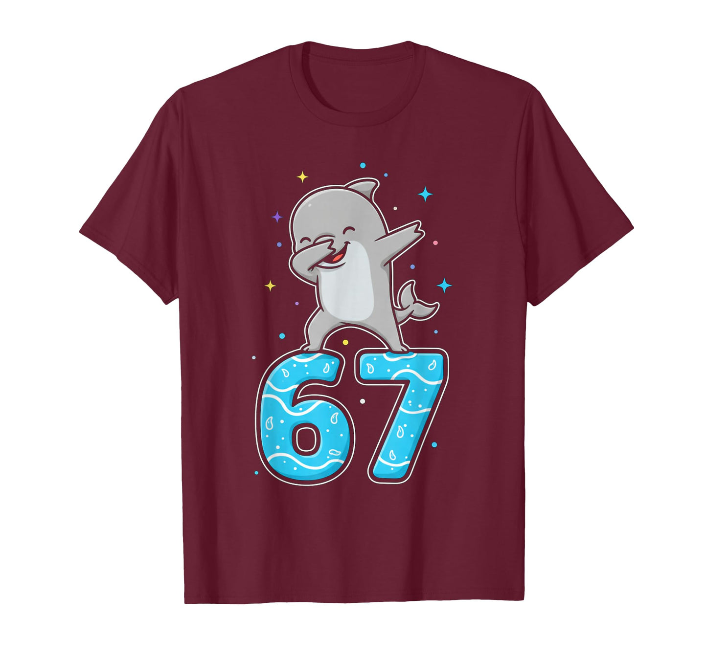 Dabbing Dolphin 67 Funny Six Seven Gen Z Slang Meme Cute T-Shirt