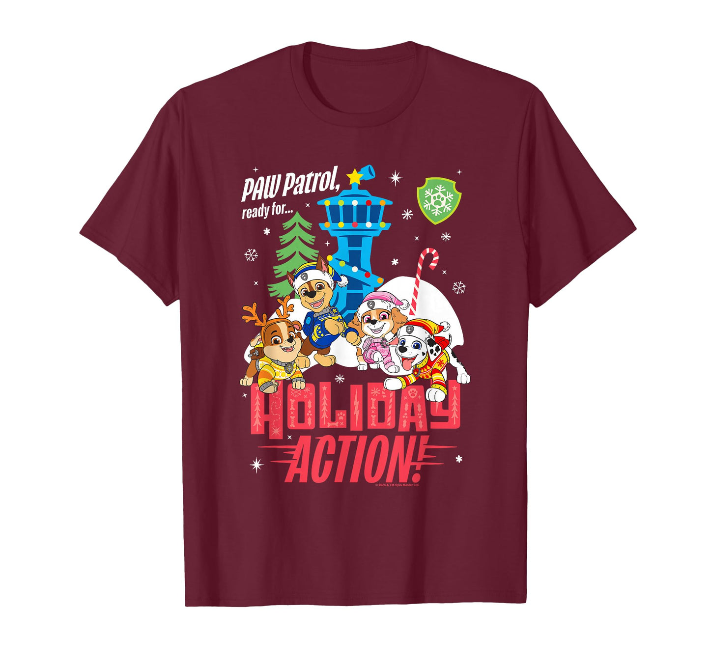 PAW Patrol Christmas Ready for Holiday Action T-Shirt