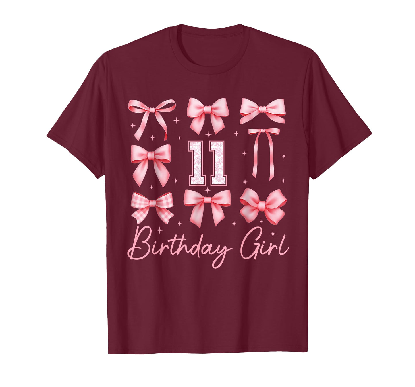 11th Birthday Girl Coquette Bow Floral Toile 11 Year Old T-Shirt
