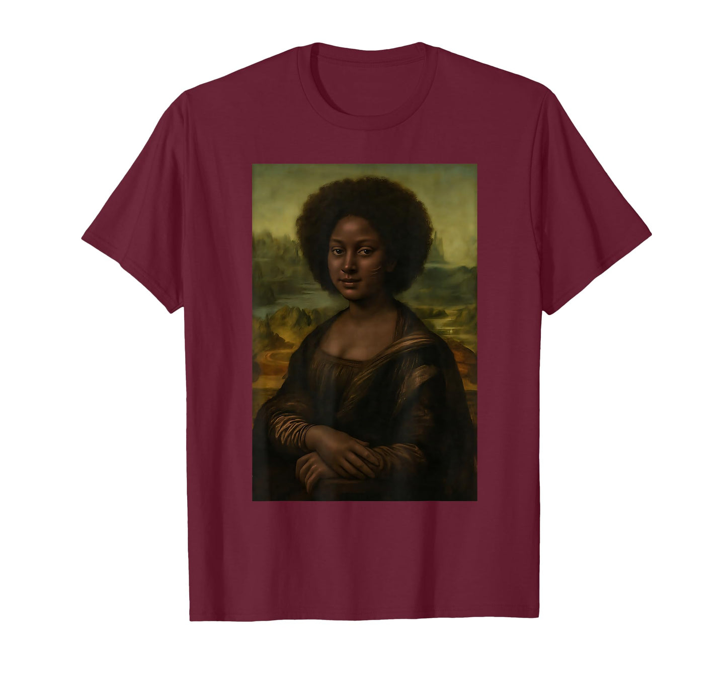 Black Mona Lisa Afro African Melanin Black History Queen T-Shirt