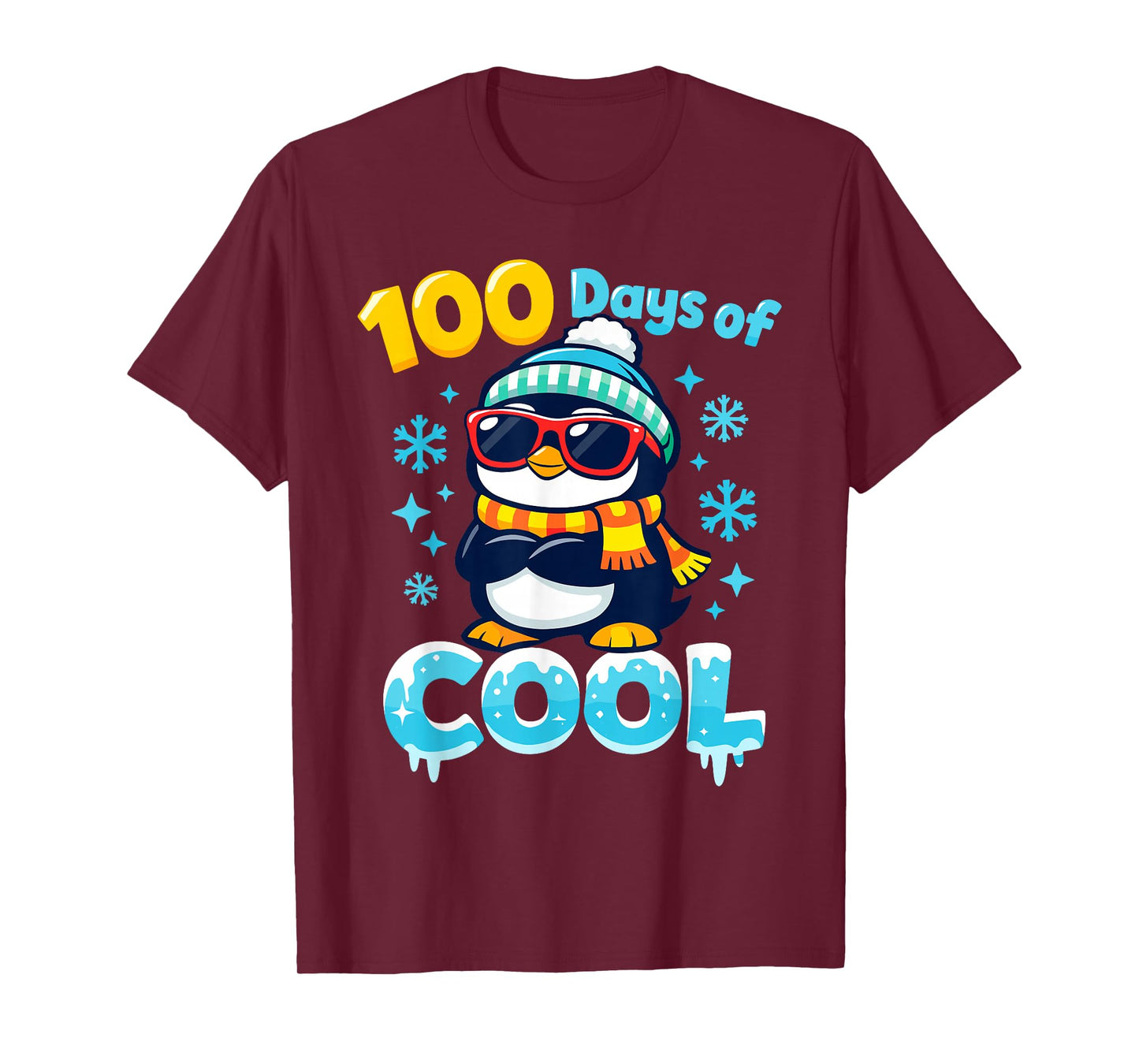 100 Days of Cool Penguin with Sunglasses 100th Day of School T-Shirt