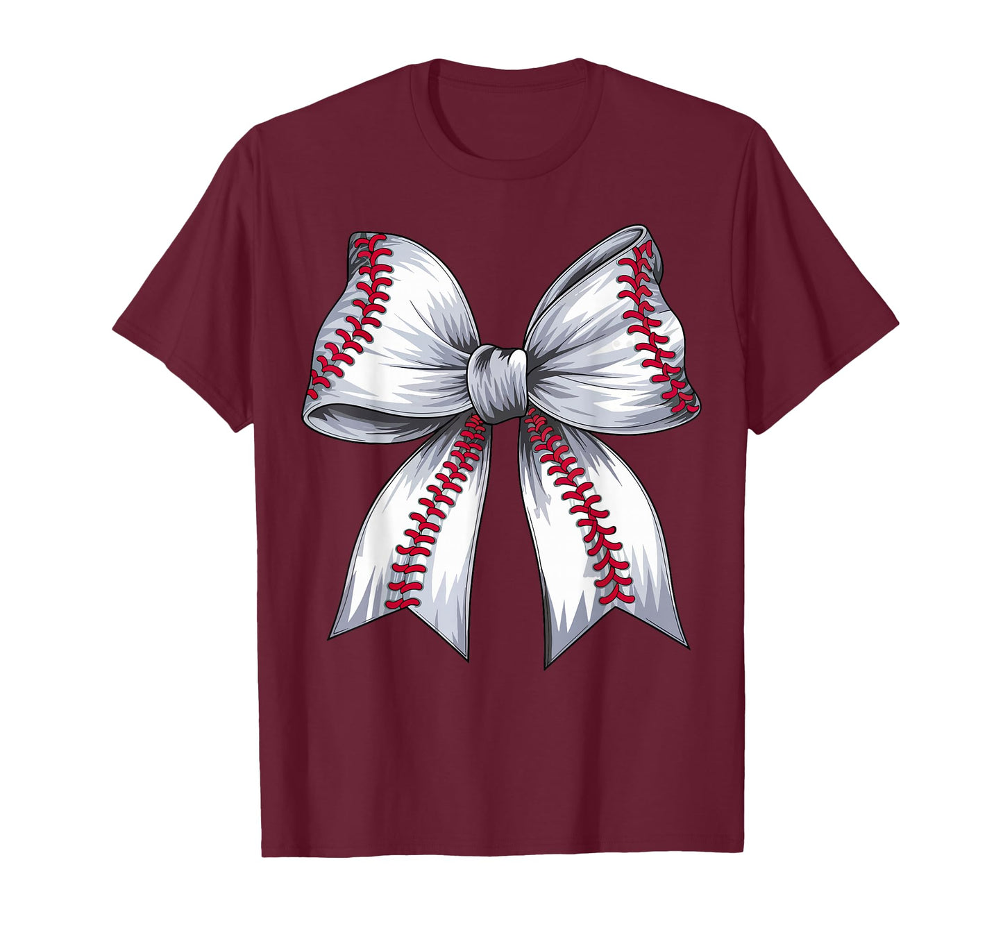 Cute Baseball Coquette Bow for Women Girls Baseball Mom Mama T-Shirt