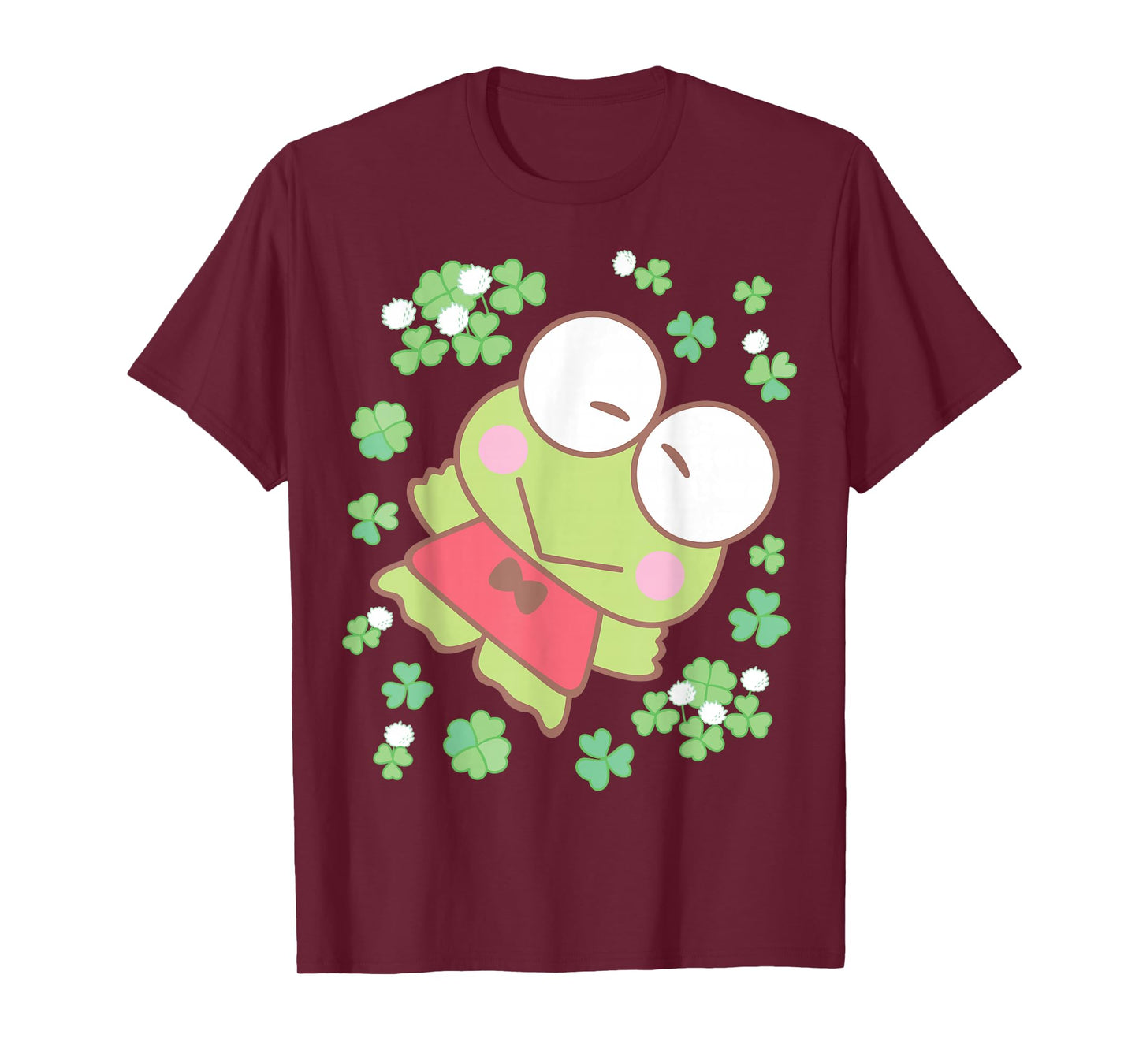 Hello Kitty St. Patrick's Day Keroppi Surrounded by Clovers T-Shirt