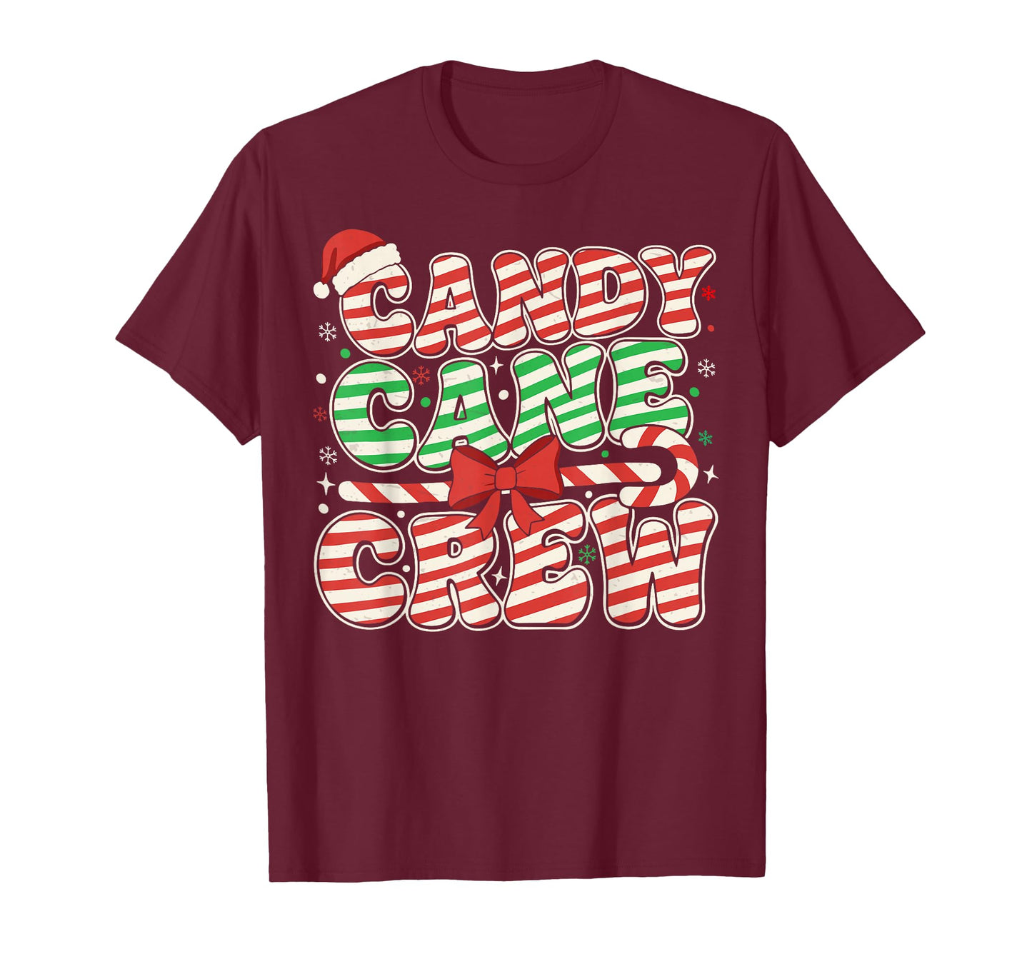 Kids Candy Cane Crew Christmas Family Men boy Women T-Shirt