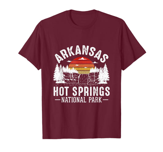 Arkansas Hot Springs National Park Retro Sunset Travel T-Shirt