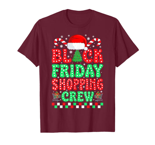 Black Christmas Friday Shopping Crew Family Matching Xmas T-Shirt