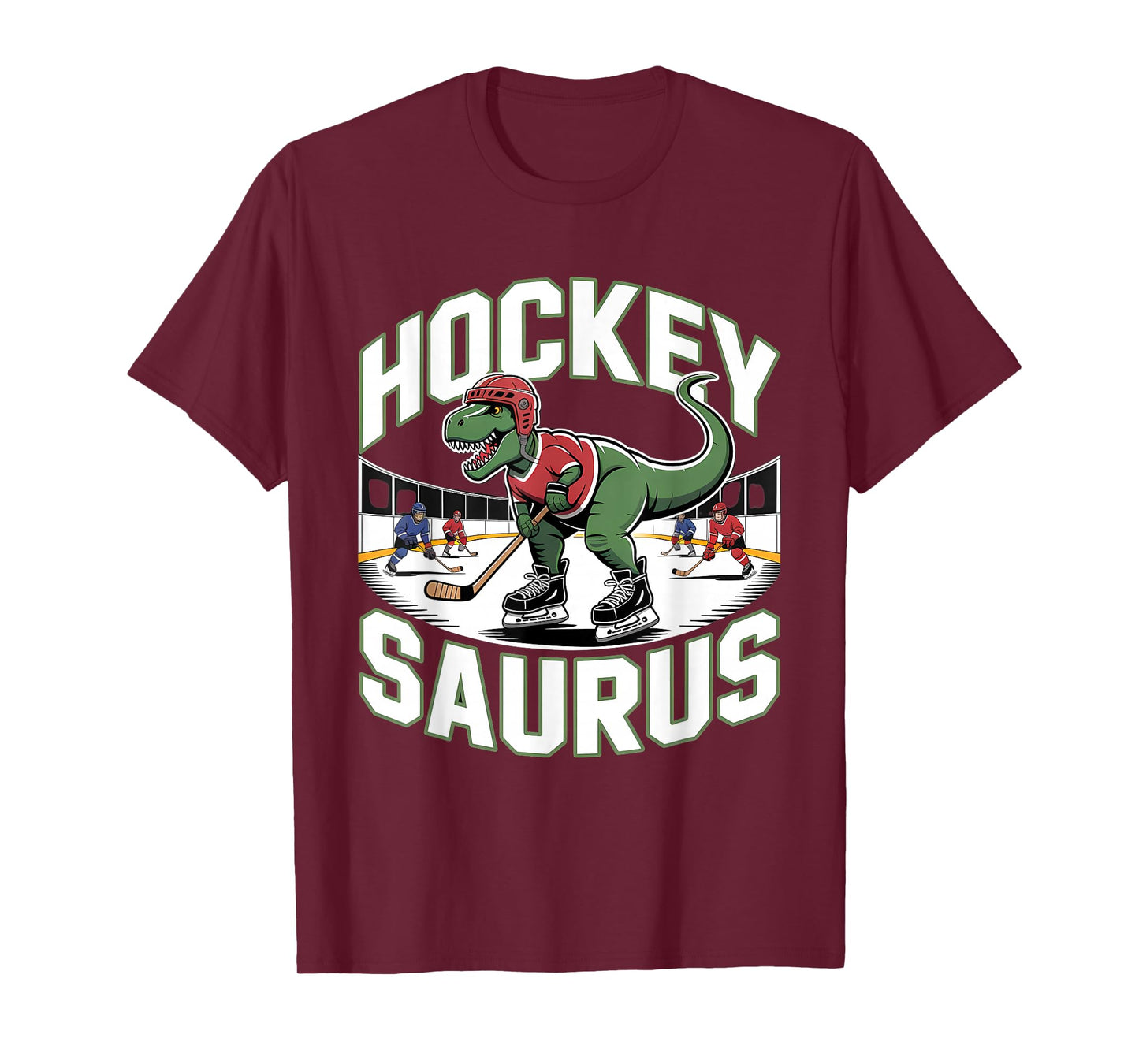 Ice Hockey Saurus T-Rex Dinosaur Dino Funny Hockeysaurus T-Shirt